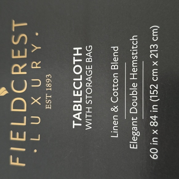 FIELDCREST LUXURY DARK GRAY TABLECLOTH WITH STORAGE BAG 60"x84" - Picture 4 of 7